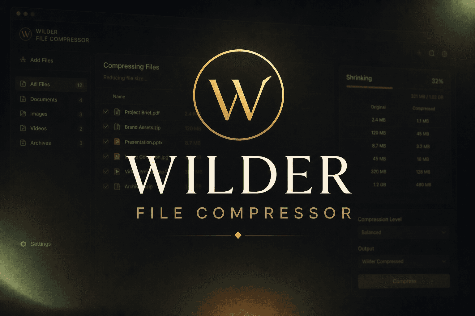 Wilder Workspace (Desktop Edition) wilder file compressor
