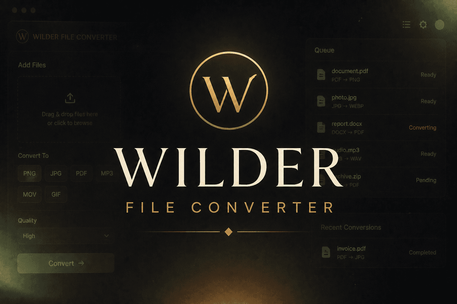 Wilder Workspace (Desktop Edition) wilder file converter