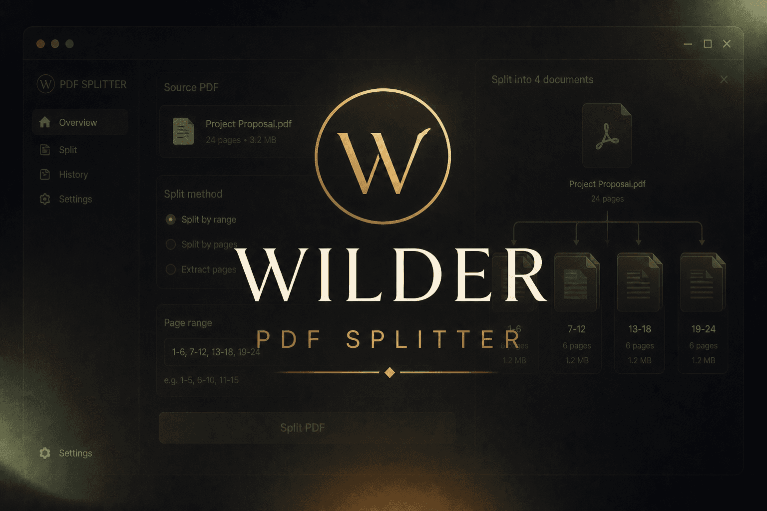 Wilder Workspace (Desktop Edition) wilder pdf splitter