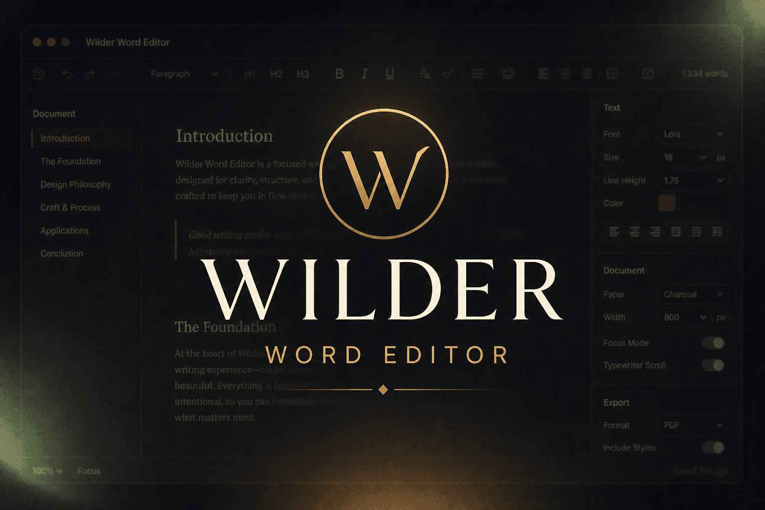 Wilder Workspace (Desktop Edition) wilder word editor